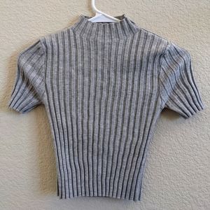Grey Turtle neck crop top